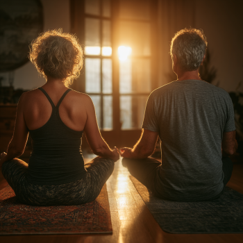 Boldog idős házaspár egészséges ételt fogyaszt